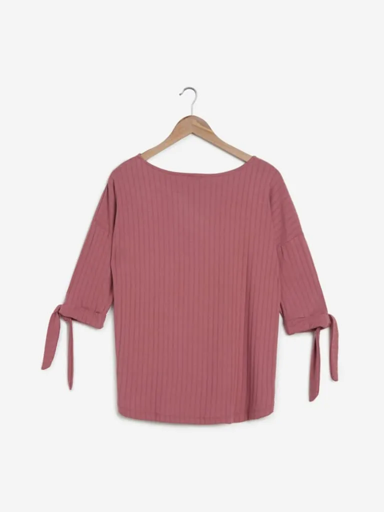 LOV Persian Rose Knitted High-Low Salomi Top