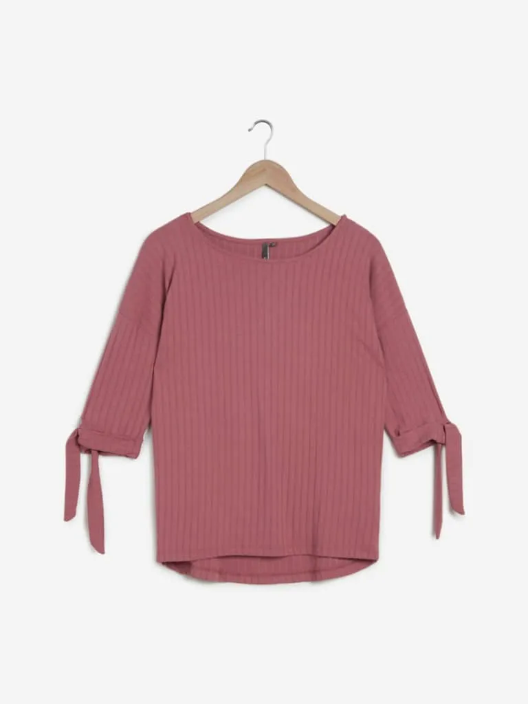 LOV Persian Rose Knitted High-Low Salomi Top