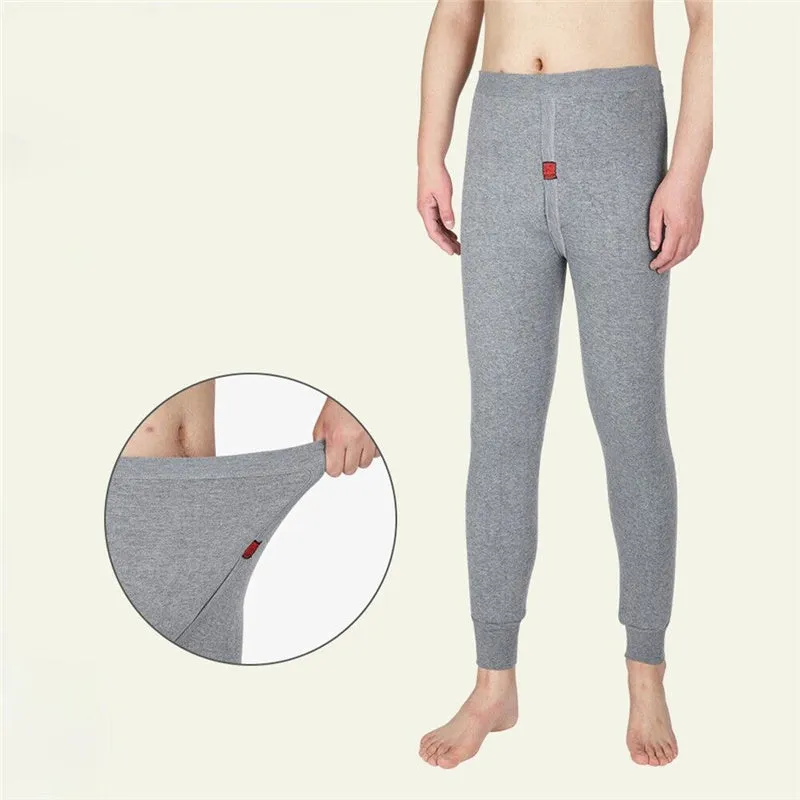 Mens Winter Fleece Lined Leggings Thermal Long Johns Underwear Pants