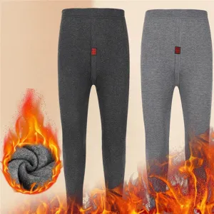 Mens Winter Fleece Lined Leggings Thermal Long Johns Underwear Pants