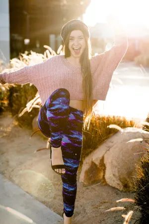 Milky Way Galaxy Graphic Print Lined Leggings