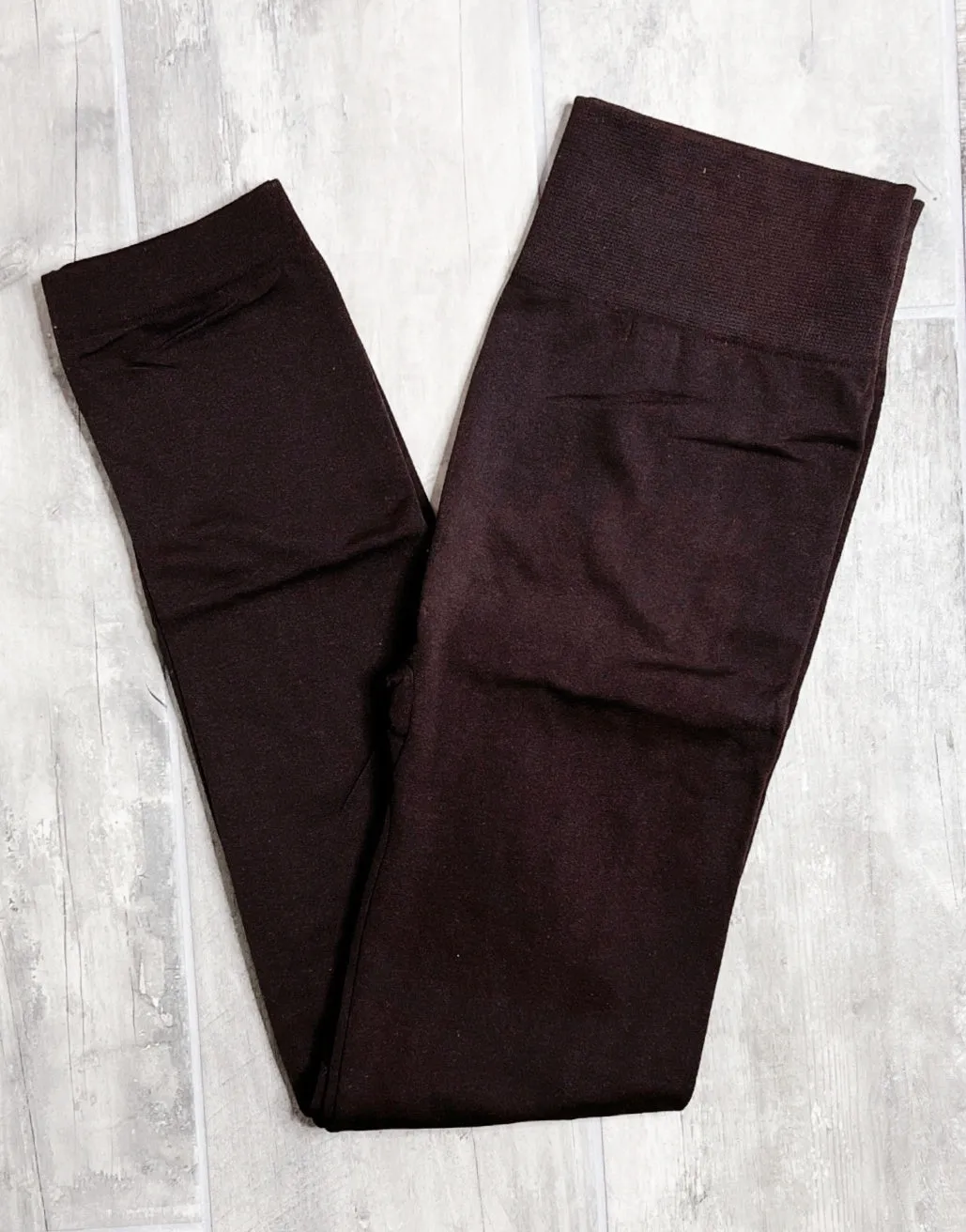 Must Have Fleece Lined Leggings: Brown