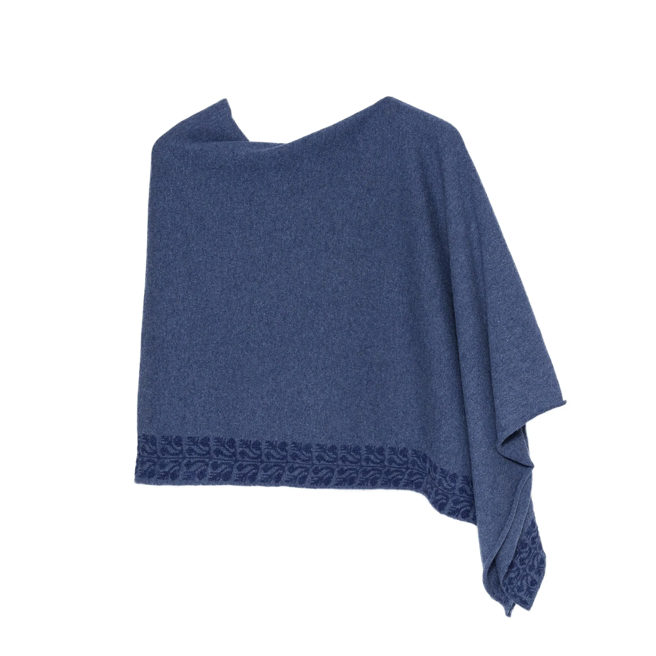 NOTTE BLUE CASHMERE PONCHO