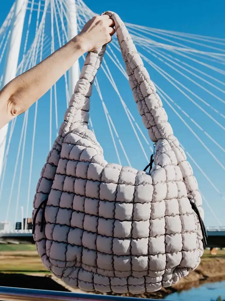 Oversized Quilted Hobo Tote