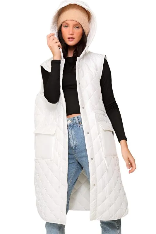 Oversized Quilted Midi Jacket