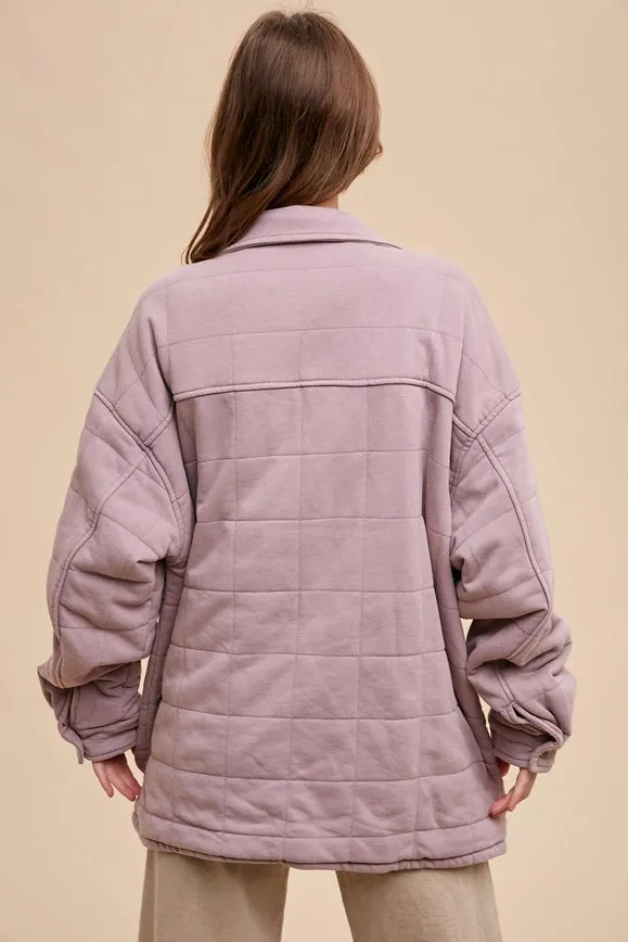 Oversized Thick Quilted Outerwear  Rose Taupe