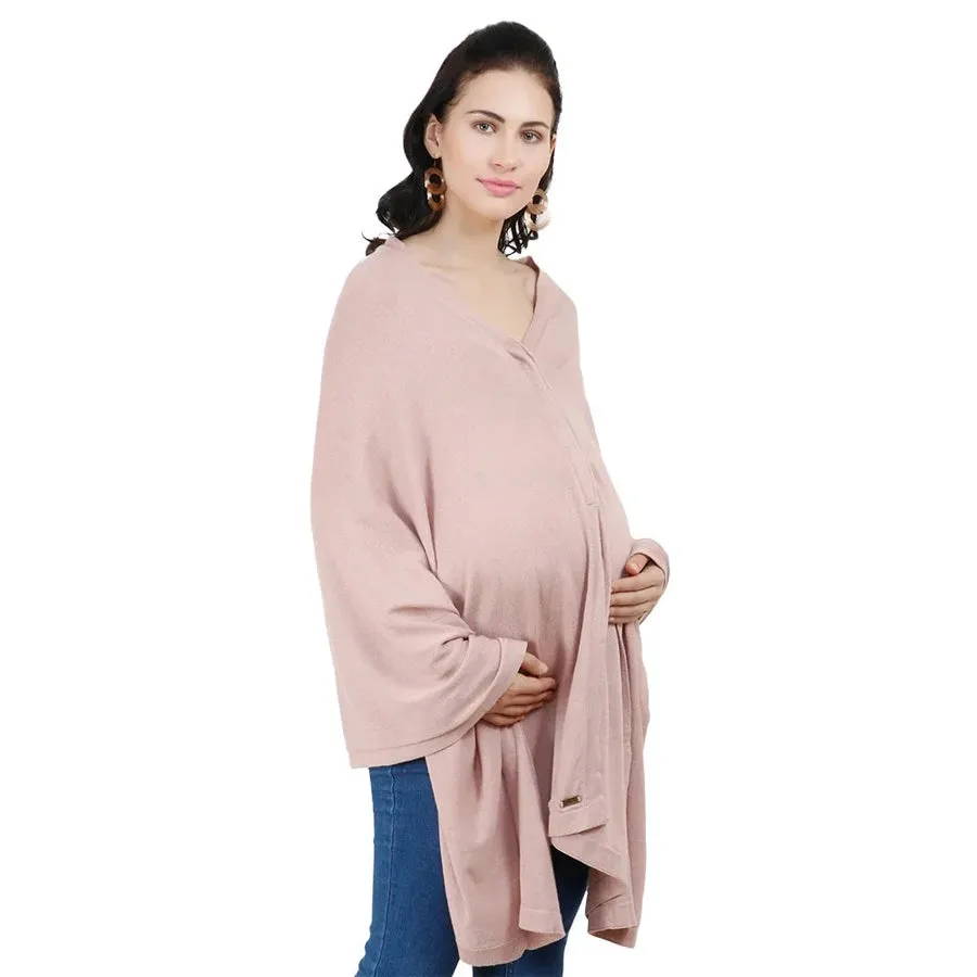 Pluchi Knitted Nursing Poncho Frida (Pale Pink)