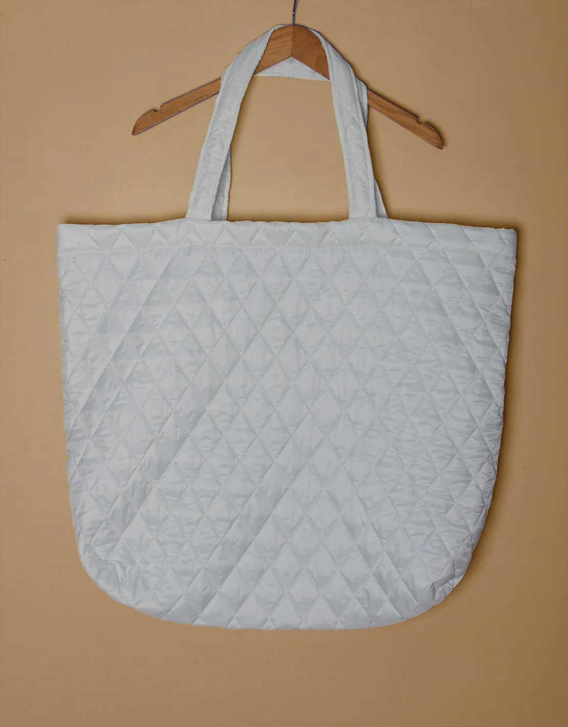 Quilted oversized tote bag