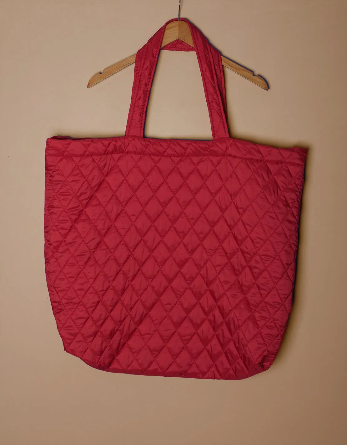 Quilted oversized tote bag