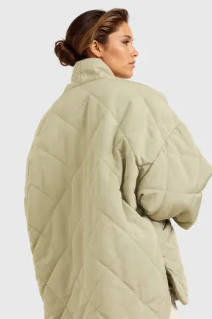 Quilted Short Jacket - Beige