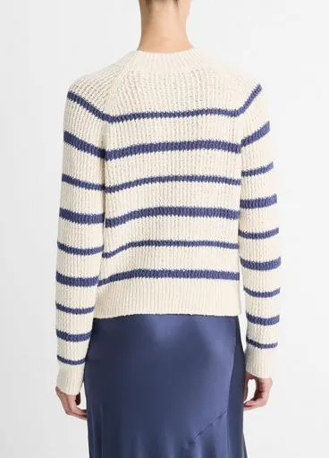 Ribbed Stripe Pullover Pampas/Dark Peri