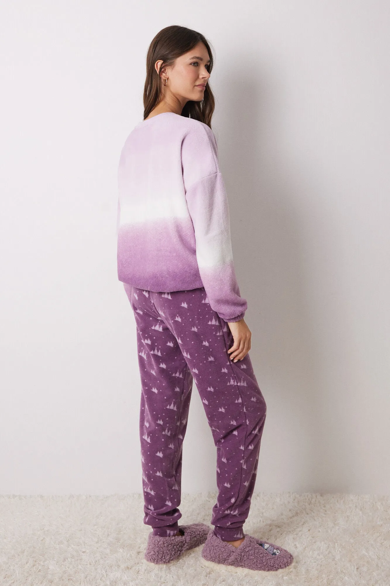 Snoopy gradient velvet long pajamas