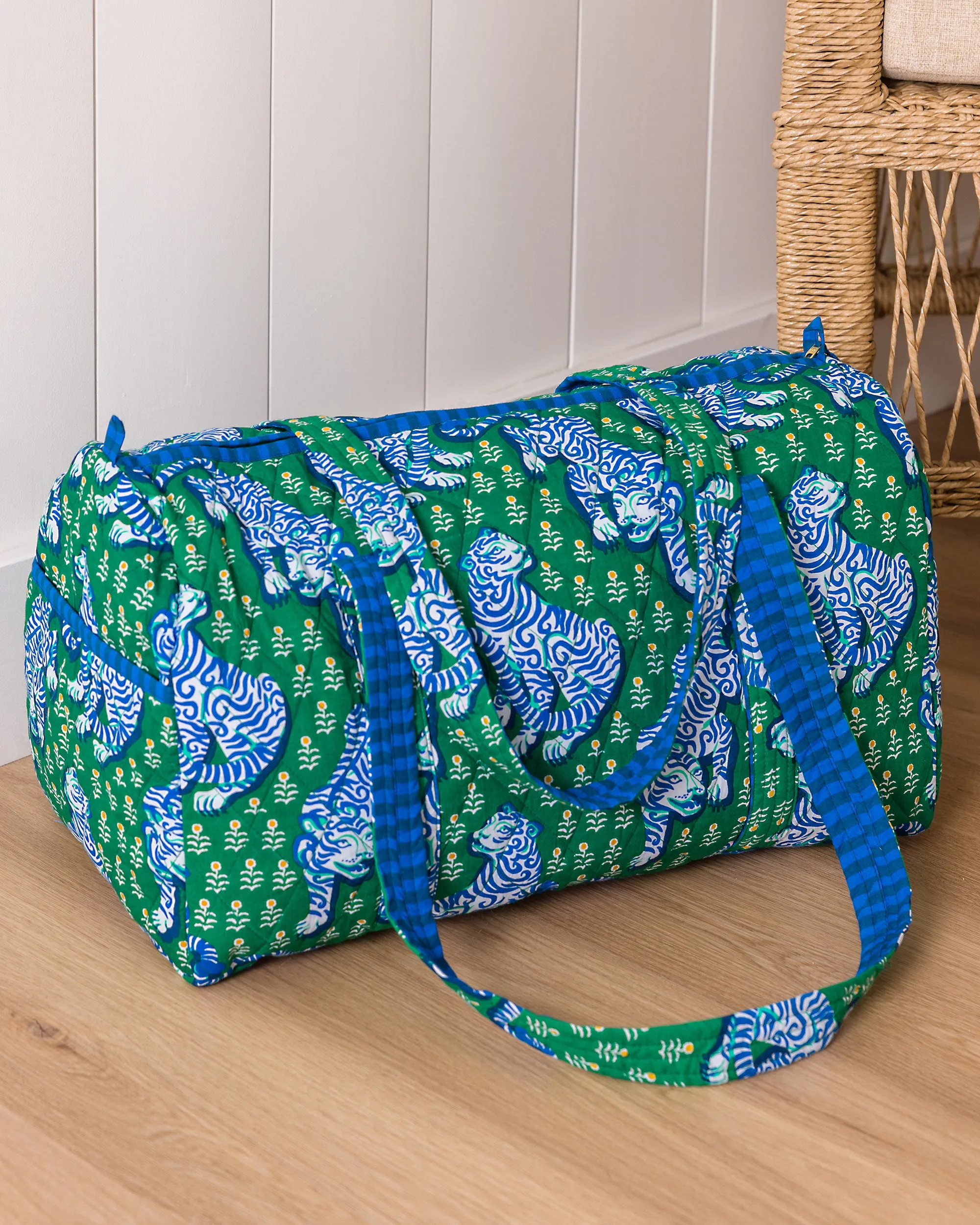 Tiger Queen - Quilted Duffle Bag - Jade