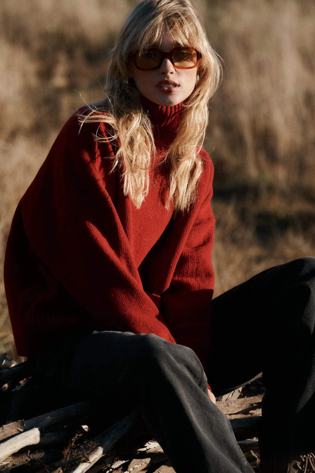 Turtleneck in wool / 16 / 16 / cranberry red