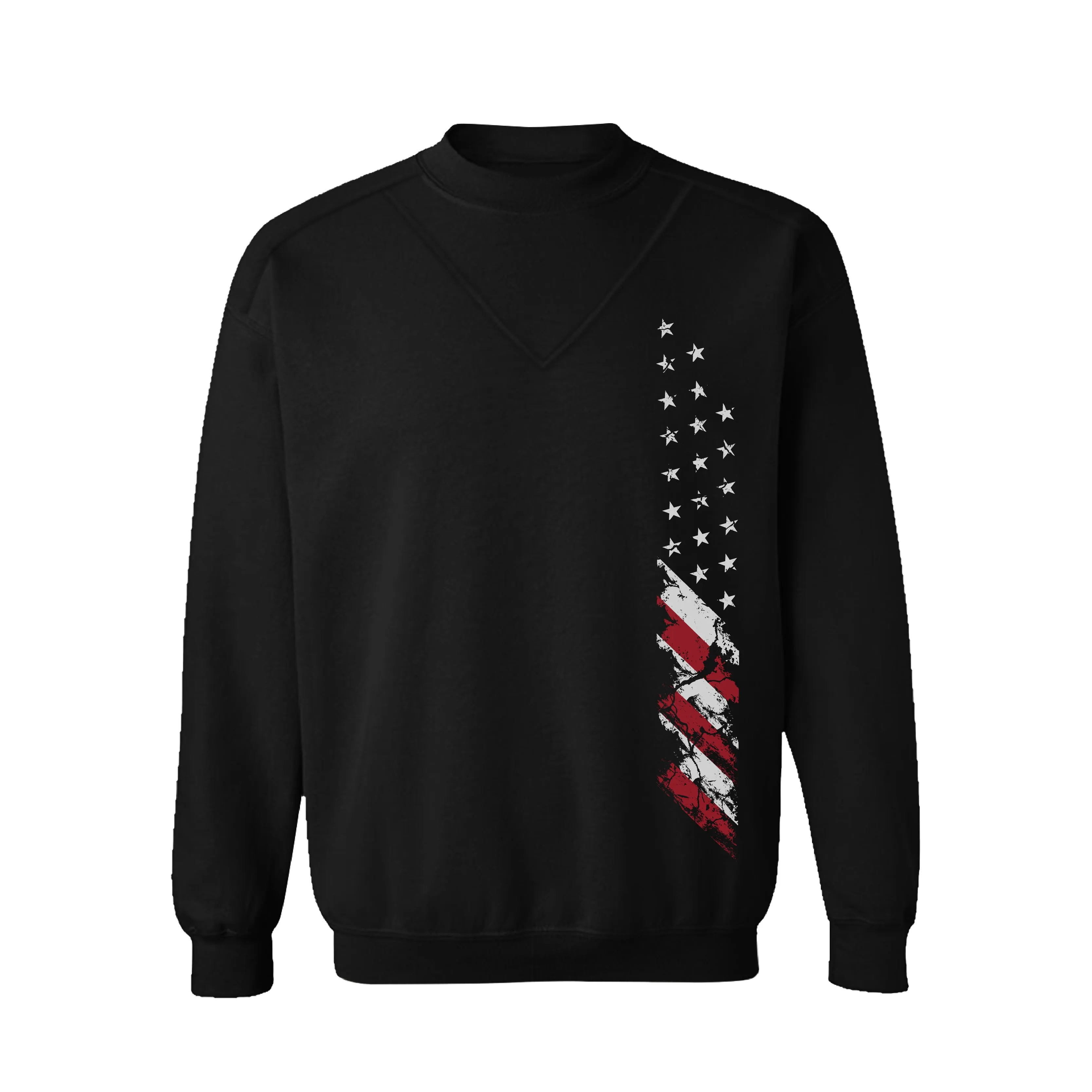 USA FLAG RAGLAN GRAPHIC PLUS VELVET SWEATSHIRT