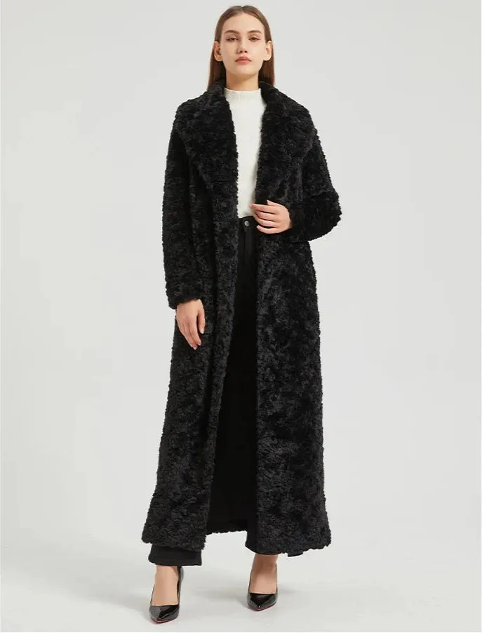 Women's Elegant Fluffy Faux Fur Long Coat