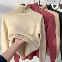 Women's Elegant Turtleneck Winter Sweater - Thick, Warm Knit Pullover