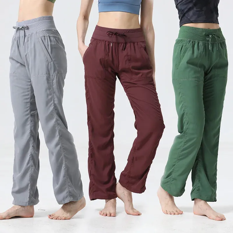 Womens Women's Pants & Capris Loose Workout Dance Studio Waist Sports For Women Casual Gym Yoga Long Wide Leg Pants Trousers